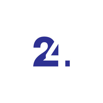 Modern minimalist number 24 logo with geometric abstract design