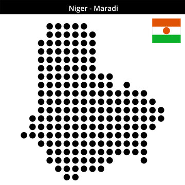 Map of Niger region Maradi in large size dots