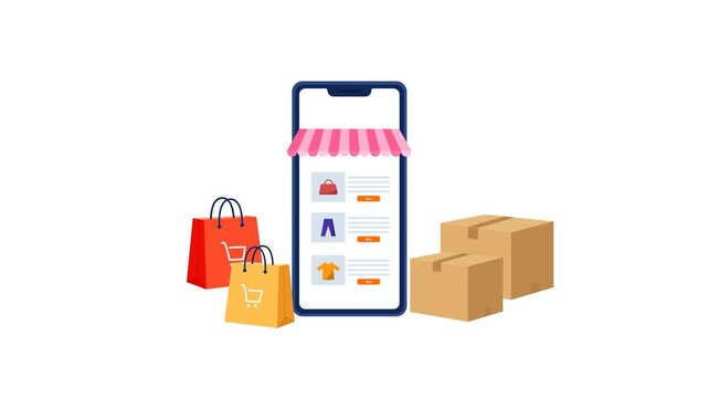 electronic commerce with smartphone animation