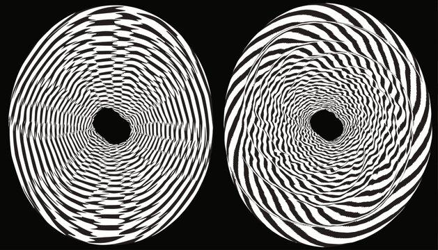 Optical illusion vortex patterns