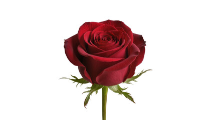Naklejka premium Isolated single deep red rose elegant bloom a symbol of love romance and passion