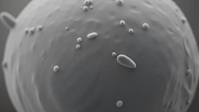 Microscopic 3D render of virus and bacteria organism