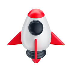 3D Asset - Cartoon Rocket with Isolated Background © AssetsStock