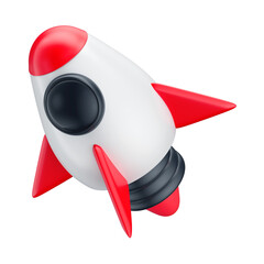 3D Asset - Cartoon Rocket with Isolated Background © AssetsStock