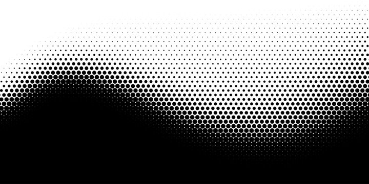 Set of halftone dots gradient pattern texture isolated on white background. Straight dotted spots using halftone circle dot raster texture. Vector blot half tone collection.
