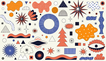 Abstract organic shapes and geometric elements, Scandinavian style © Muhamad