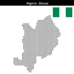Fototapeta premium Map of Nigeria region Ebonyi in medium size square dots