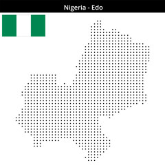 Fototapeta premium Map of Nigeria region Edo in small size square dots