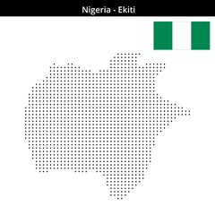 Fototapeta premium Map of Nigeria region Ekiti in small size square dots
