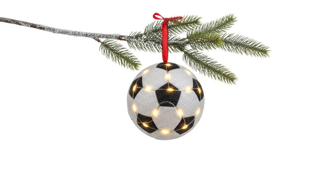 Soccer ball Christmas tree ornament.