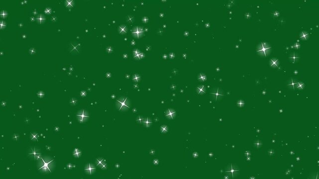 Sparkle glittering snow falling shiny on green backgrounds footage video rendering. blinking circles sparkling with gradient colors and bright lights falling. celebration and happy new year background