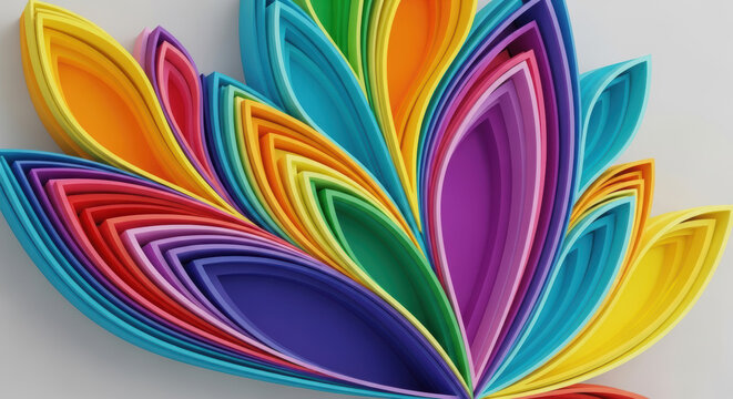 Colorful paper quilling flower art design