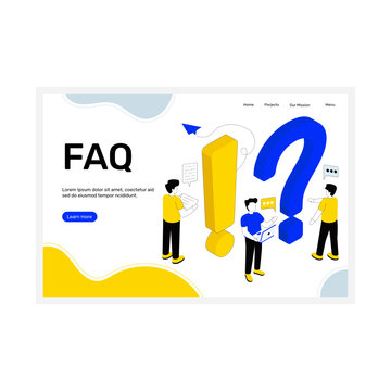 A isometric design illustration of frequently ask question 