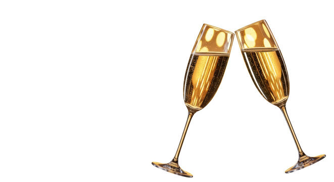 Two Glasses of Champagne Together.