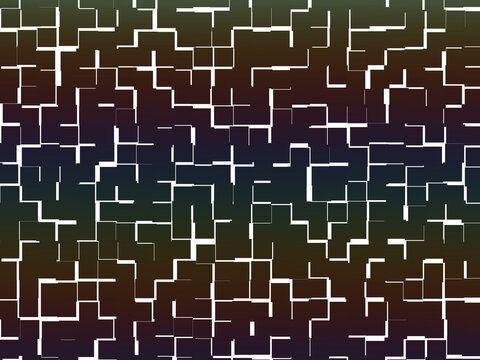 Abstract geometric pattern with interlocking blocks in a dark gradient color scheme