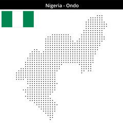 Obraz premium Map of Nigeria region Ondo in small size square dots