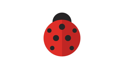 A simple flat vector illustration of a cute red ladybug isolated on white background. © Abhinaya Project
