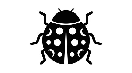 Minimalist black and white vector illustration of a ladybug icon. © Abhinaya Project