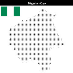 Obraz premium Map of Nigeria region Oyo in small size square dots