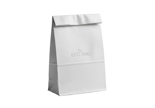White paper lunch bag packaging.