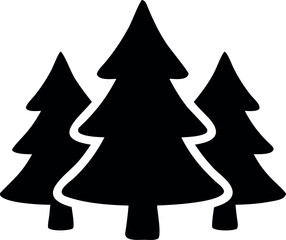 Fototapeta premium Pine forest silhouette icon with group of evergreen trees for nature themes