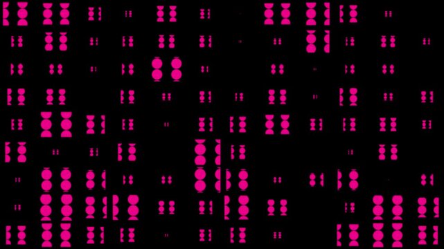 Abstract pink neon dot grid motion background, digital technology pattern loop magenta