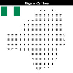 Obraz premium Map of Nigeria region Zamfara in small size square dots