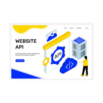Trendy design illustration of website api
