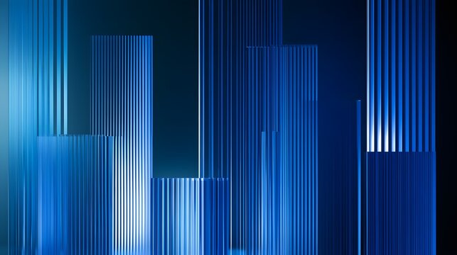 A modern abstract blue background with vertical lines and gradient effect