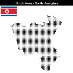 Obraz premium Map of North-Korea region North-Hwanghae in medium size dots