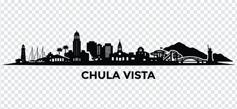 Chula vista california city skyline silhouette vector illustration