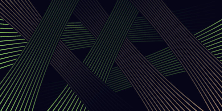Minimalist abstract background with overlapping green and brown stripes. Trendy design with seamless glowing lines. Perfect for business banner, cover, brochure, presentation. VOL. 3
