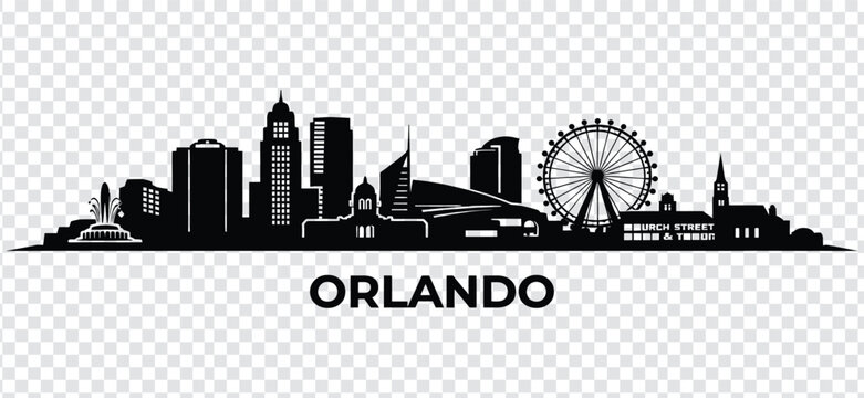 Orlando florida city skyline silhouette vector illustration