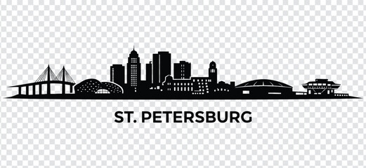 St petersburg city skyline silhouette, florida, usa © MDRASIDUL