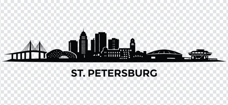 St petersburg city skyline silhouette, florida, usa