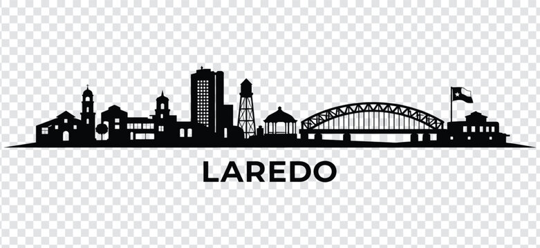 Laredo texas city skyline silhouette, vector illustration