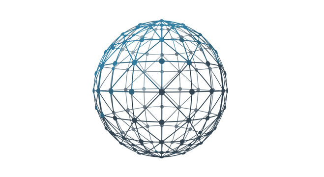 Wireframe Globe with Geometric Pattern