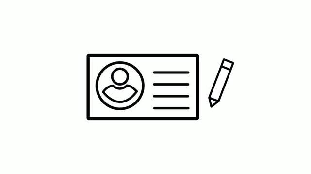 Online registration animated icon for user, person, people, profile, account, avatar or member identity information. Personal data, digital form animation motion.4k