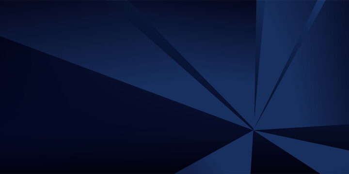 Black dark navy blue silver abstract pattern background. Geometric shape. Line triangle angle fold polygon diamond 3D. Color gradient ombre. Rough grain noise. Light shadow.