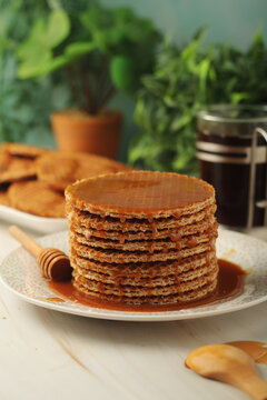 Stroopwafel, a thin, round cookie popular throughout the Netherlands	