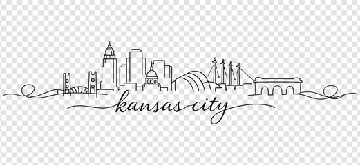 Obraz premium Kansas city skyline continuous line drawing