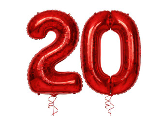 Fototapeta premium Red number twenty balloons celebration