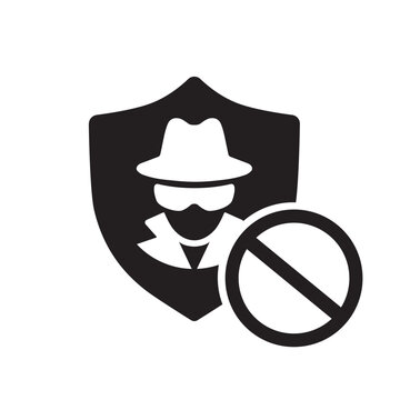 Anti Spyware Protection Vector Icon Flat Style