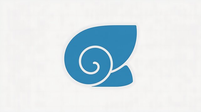 Blue snail shell icon graphic symbol