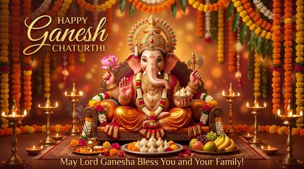 Fototapeta premium Ganesh Chaturthi background 