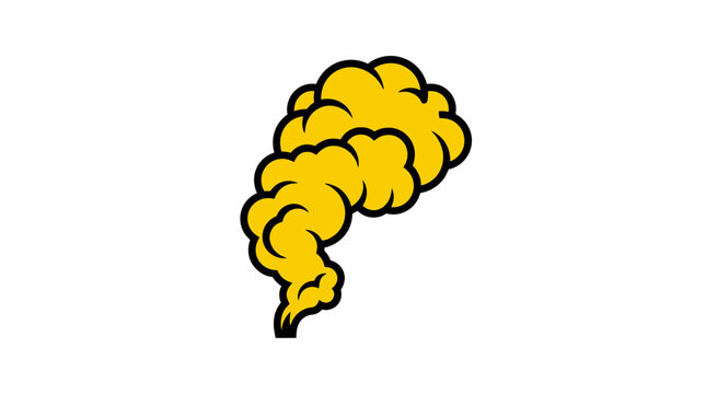 Yellow Smoke Cloud, Comic Style Illustration