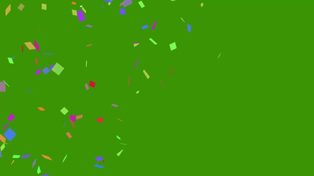 3D confetti explosion animation on greenscreen background. Perfect for celebration themes