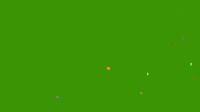3D confetti explosion animation on greenscreen background. Perfect for celebration themes