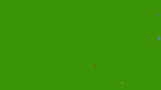 3D confetti explosion animation on greenscreen background. Perfect for celebration themes
