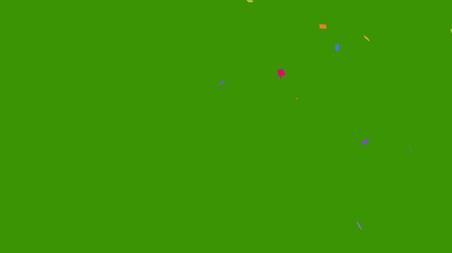 3D confetti explosion animation on greenscreen background. Perfect for celebration themes